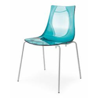 Connubia Calligaris Sedia metallo cucina LED CB/1298-I Struttura P95 mt. ACCIAIO SATINATO Sedile P848 san TRASPARENTE