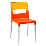Scab Design Sedia diva gambe alluminio anodizzato arancio + trasparente arancio 220