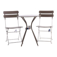Amicasa Set Birky Taupe:Tavolo D.60+2 Sedie JD021 Ferro