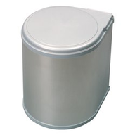 Gollinucci Pattumiera da incasso rotonda Sollevamento automatico all'apertura dell'anta 13 lt Grigio metallizzato 6270MT