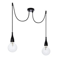 B2 Light Lampadario a Sospensione L 1600 x H min 600 / max 1500 mm 2 x 70W E27 Nero 0570074