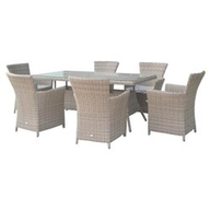 Amicasa Tavolo da Esterno Acciaio 200 cm 100 cm Toscana Set Toscana