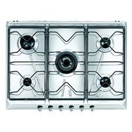 Piano cottura tipo Gas Smeg SRV576-5 con 5 zone di cottura con larghezza di 70 cm di colore Inox