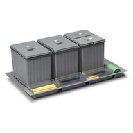 Gollinucci Raccoglitore differenziata per cassettoni 2 x 12 lt + 2 x 5,5 lt Grigio 6911GS1