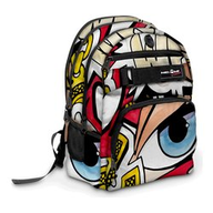 Gut Zaino Tessuto Poliestere 600/600 D resinato e waterproof. Scomparto Multicolore decorato Neon By Crash 03796