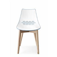 Connubia Calligaris Sedia legno cucina JAM W CB/1486 Struttura P132 fg. GRAFITE Sedile P799-P12P abs BIANCO/SKY BLUE LUCIDO