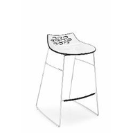 Connubia Calligaris Sgabello metallo JAM CB/1033 Struttura P77 mt. CROMATO Sedile P799-P848 abs BIANCO/TRASPARENTE
