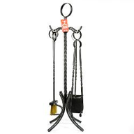 Amicasa Ferro Cm 75 Verniciato nero Trespolo Portattrezzi Cianello US80721