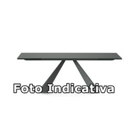 Cattelan Tavolo Eliot Drive 160/236x90x75h Base Metallo Gfm69 Goffrato Graphite - Top Cristallo Graphite Extra Chiaro Acidato 