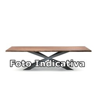 Cattelan Tavolo Spyder Wood 240x120x75h Piano Nc Noce Canaletto - Base Op69 Graphite Opaco 
