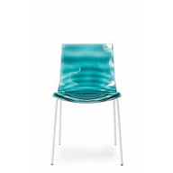 Connubia Calligaris Sedia metallo cucina L'EAU CB/1273-A Struttura P94 mt. BIANCO OTTICO OPACO Sedile P848 san TRASPARENTE
