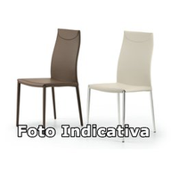 Cattelan Sedia Maya Flex Ml 46x56x96h Telaio Op30 Grey Opaco - Seduta Pelle 989 Rosso Corsa