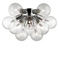 B2 Light Lampada da soffitto D 550 x P 235 mm 10 x 60W E27 20 CROMO 0354144