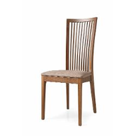 Connubia Calligaris Sedia legno soggiorno PHILADELPHIA CB/1060 Struttura P87 fg. CILIEGIO Sedile 377 cuoio BIANCO OTTICO