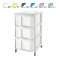 Tontarelli Cassettiera Bambù Medium 3 cassetti alti Vaniglia cm 38,5x39,5xh67 9022030347