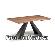 Cattelan Tavolo Eliot Wood Drive 200/282x100x75h Top Legno Nc Noce Canaletto - Base Metallo Gfm69 Goffrato Graphite 