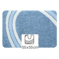 Spirella Tappetino bagno per base WC Azzurro 55x55 cm Curve 10.18794