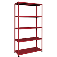 Bizzotto Kit scaffalatura metallo cm 100x40x188 rossa B200R