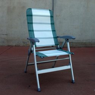Amicasa Poltrona da Giardino Alluminio/Tessuto 5 posizioni Bianco/Verde SX-3225
