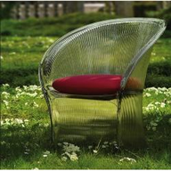 Magis Flower Poltroncina con cuscino - Trasparente Fume/verde F355 (est) SD1531 T.FU/VE