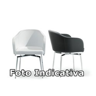 Cattelan Sedia Samantha 56x60x78h - F 08 Cromo - Pelle 967 Avorio