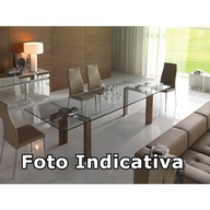 Cattelan Tavolo Daytona 136,5/205x130x75h Trasparente - Legno W2 Dark Wenghè 