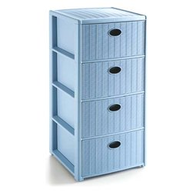 Stefanplast Cassettiera 4 Cassetti Plastica 40 cm 40 cm 80 cm Blu Elegance 30403