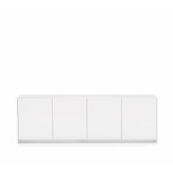 Connubia Calligaris Mobile giorno GLORIA CB/6100-4 Struttura P201 imp.nc. NOCE Ante P201 imp.nc. NOCE Piano GTA vetro temp. Serigr. TORTORA