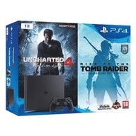 Sony Entertainment Bundle con Videogiochi Playstation 4 Slim 1TB + Uncharted 4 + Rise of Tomb Raider Jet Black 9888857