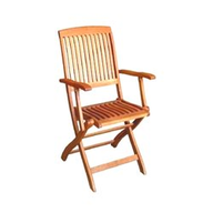 Amicasa Poltrona da Esterno Legno naturale Poltrona Pieghevole Alice Art.38