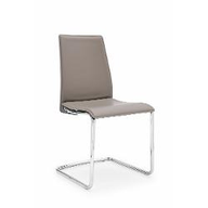 Connubia Calligaris Sedia metallo soggiorno SWING CB/1010 Struttura P77 mt. CROMATO Sedile 474 rigen.cuoio BIANCO OTTICO