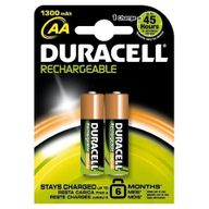 Batteria Ricaricabile Duracell Duracell Ric. con tecnologia Nichel-Metallo Idruro 1300 mAh 1.2 V AA confezione da 2