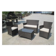 Amicasa Set Salotto Giardino 4 pz Valencia Divano + 2 poltrone + Tavolino
