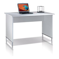 Terraneo Scrivania ufficio Compos in MDF di colore bianco, con piedini in alluminio cm 120x70x78 h EL272