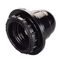 Polypool Portalampada con ghiera attacco E27 Nero PP0484