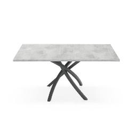 Connubia Calligaris Tavolo fisso TWISTER CB/4782-RC 130 Piano P18W nob. BETON GRIGIO Strut. P100 mt. SKY BLUE OP. Gambe P100 mt. SKY BLUE OP.