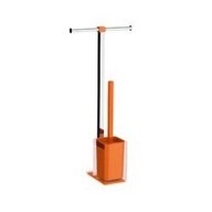 Gedy Colonnina portarotolo e scopino Wc Cromato-Arancio RA3267