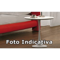 Cattelan Tavolino Hugo Ø45x56h Base Poliuretano Op17 Nero Opaco - Piano Cristallo Trasparente