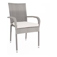 Amicasa Poltrona da Esterno Rattan Colore Grigio Paiso