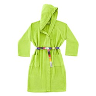 Bassetti Accappatoio con cappuccio microspugna di cotone tinta unita, con cintura multicolore. Taglia: XS. Colore: verde 77617