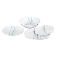 Amicasa Set 19 piatti Quadro Art 2 Bianco, azzurro e grigio FB001