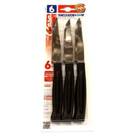 Coltellerie Inox Bonomi Set 6 Coltelli Bistecca Nero 82006