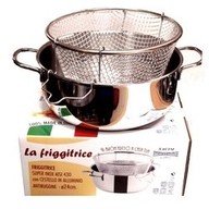 Metalsomma Friggitrice cm 24 acciaio inox AISI 430 con cestello in alluminio antiruggine 803/24
