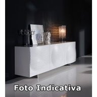 Cattelan Credenza Luna 147x51,5x73h - 2 Op7 Bianco Opaco - Inox