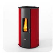 Stufa a Pellet Cadel RONDO' Bordeaux RON0100191 Rivestimento in acciaio colorato. Colore Bordeaux
