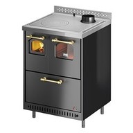 Cucina Legna Cadel JOLLY 60 scarico a Des larg 60 cm e prof 60 cm potenza termica 6,4 Kw di colore Antracite