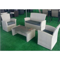 Amicasa Set 4 pz Lido nero: divano + 2 poltrone + tavolo