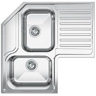 Lavello Smeg LL2AD 2 vasche forma del lavello rettangolare in acciaio inox satinato da 830 mm