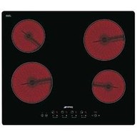 Piano cottura tipo Vetroceramica Smeg SE2640TD2 con 4 zone di cottura con larghezza di 60 cm di colore Nero