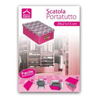 Amicasa Scatola Montabile 29x21x15 Pink Cartone C10060S